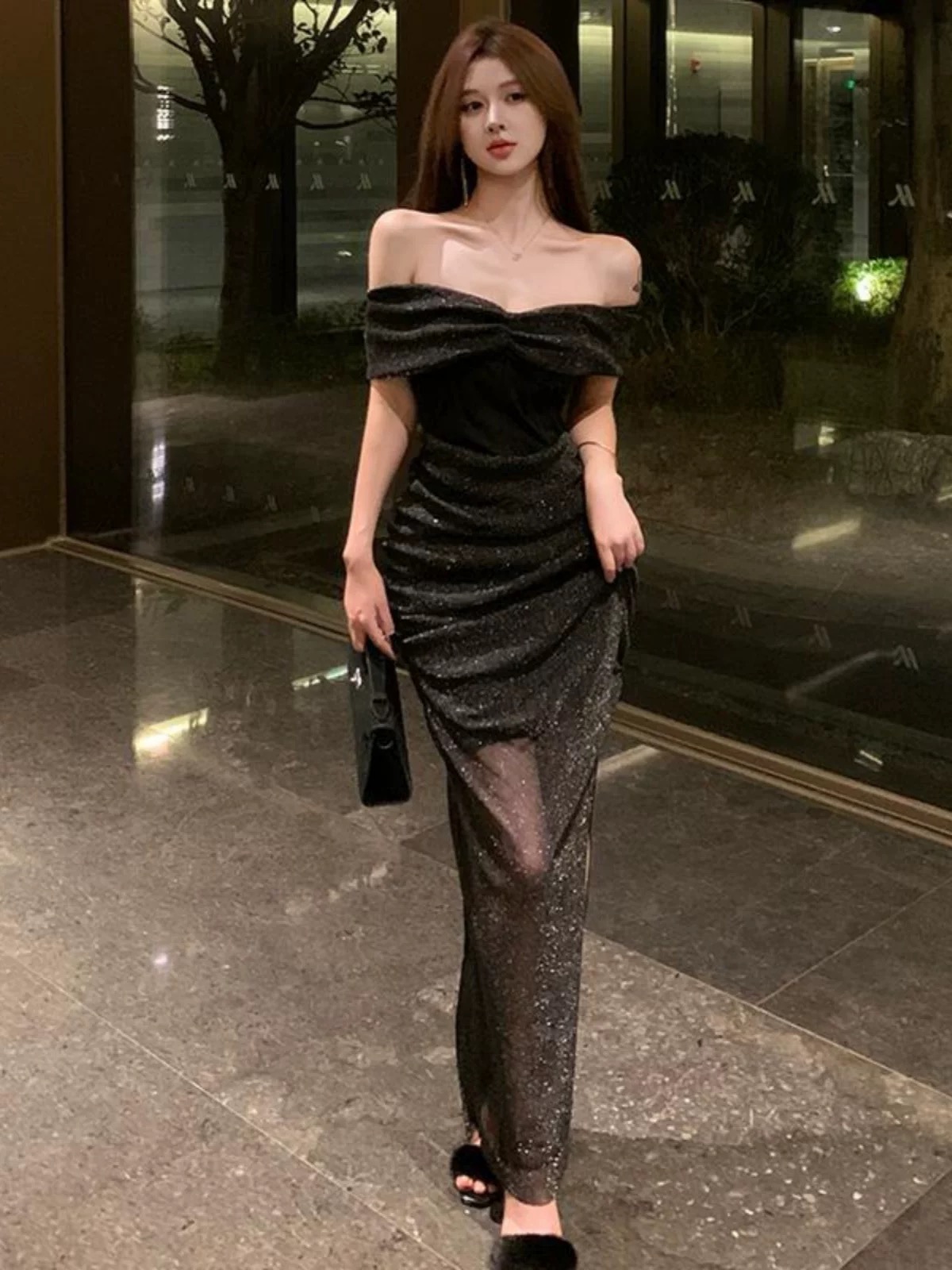 Trick or treat yourself mesh shimmer dress FBC471 images